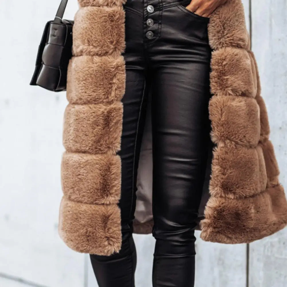 Women Jacket Vest Fur Coat Thick