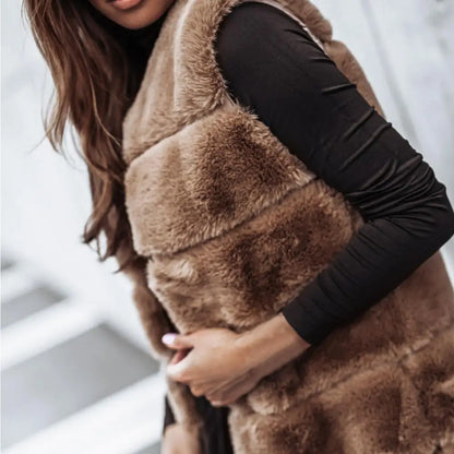 Women Jacket Vest Fur Coat Thick