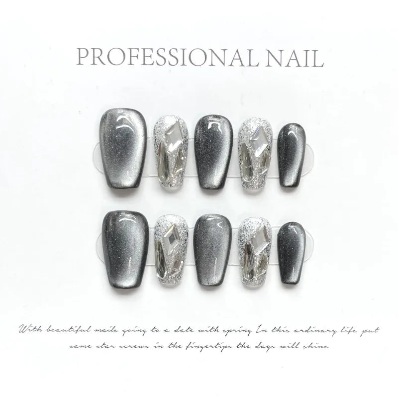 Cat's Eye Handmade High Quality Fake Nail Set