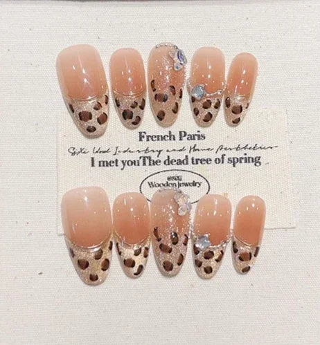 Handmade Leopard Print Fake Nails