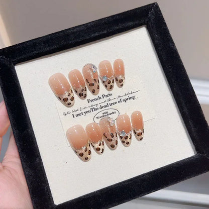 Handmade Leopard Print Fake Nails